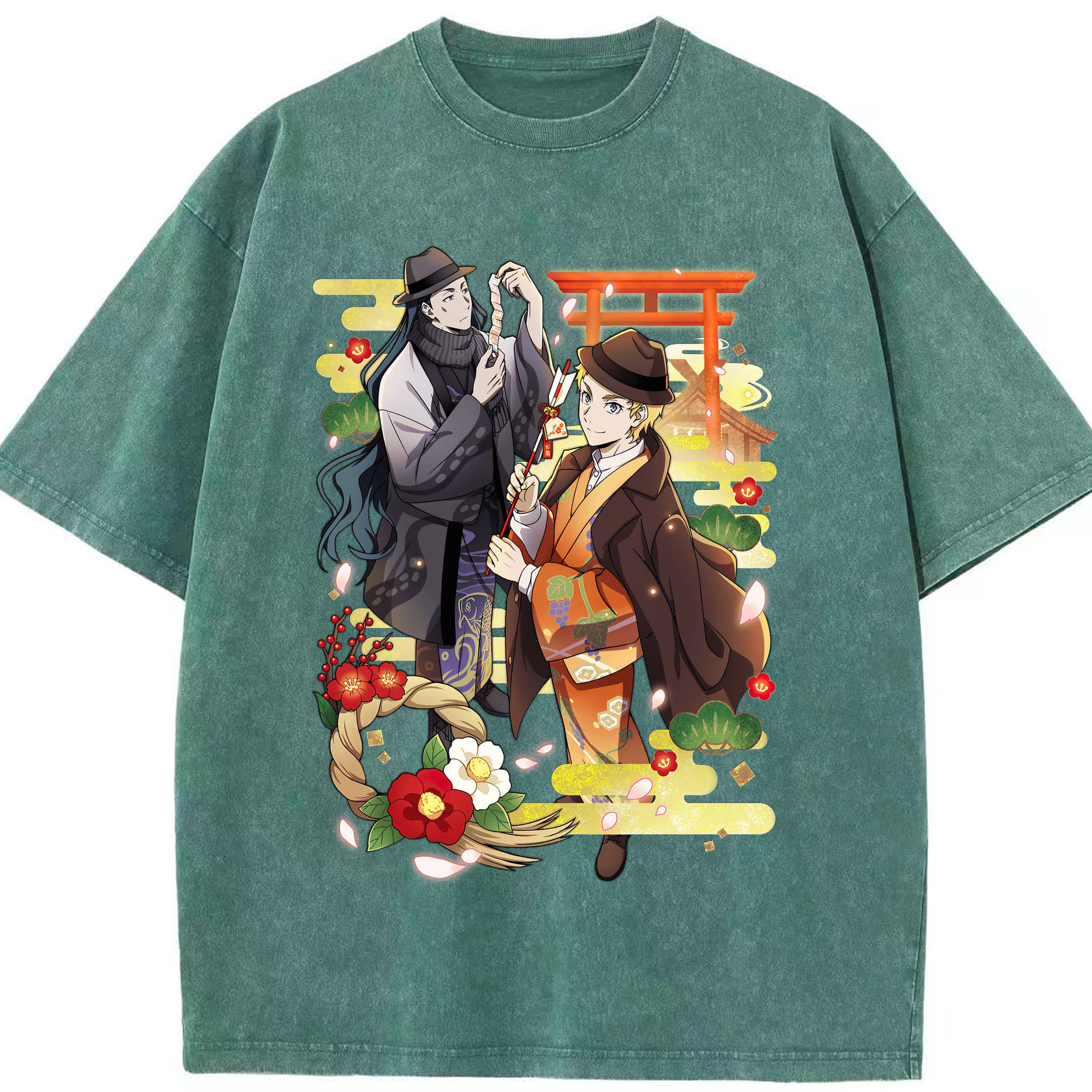 （画像用） 文豪ストレイドッグス Bungo Stray Dogs 綿100% ヴィンテージ風 半袖Tシャツ（フロントプリント）